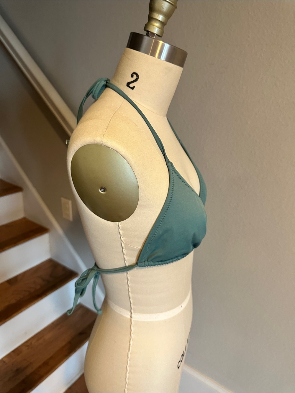 J Crew Perfect String Bikini Top Celery Green - Picture 3 of 5